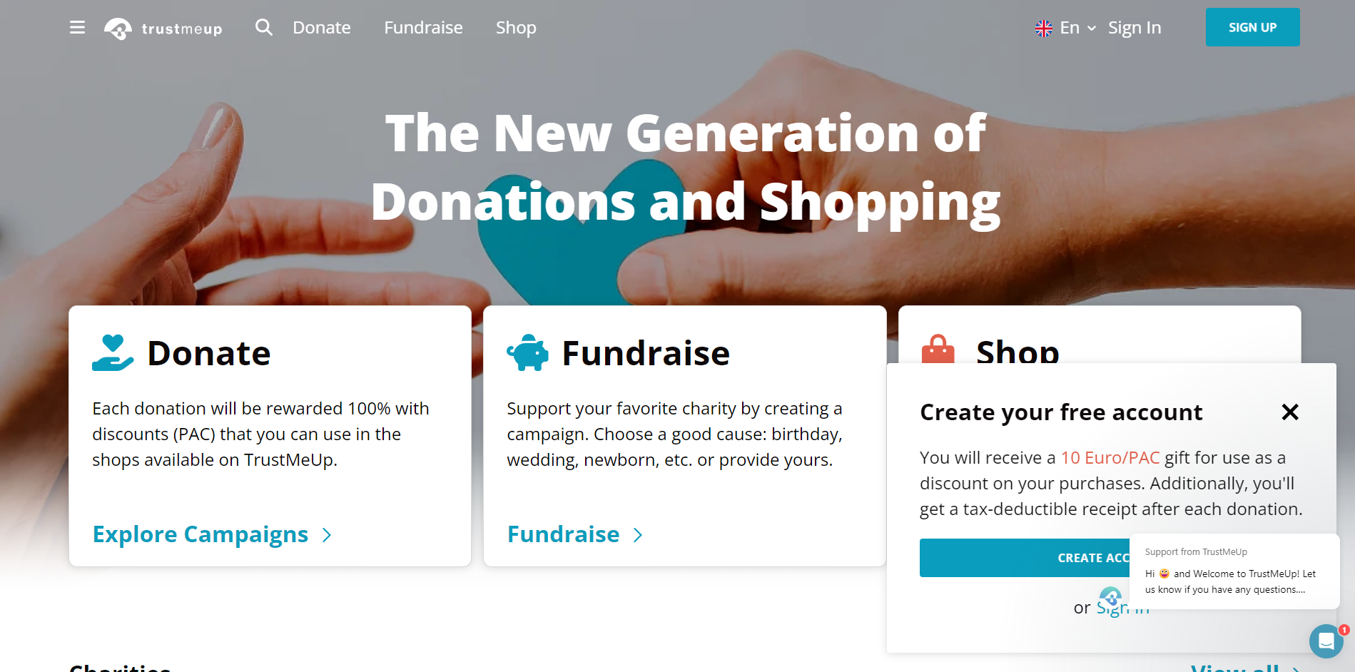 TrustMeUp website