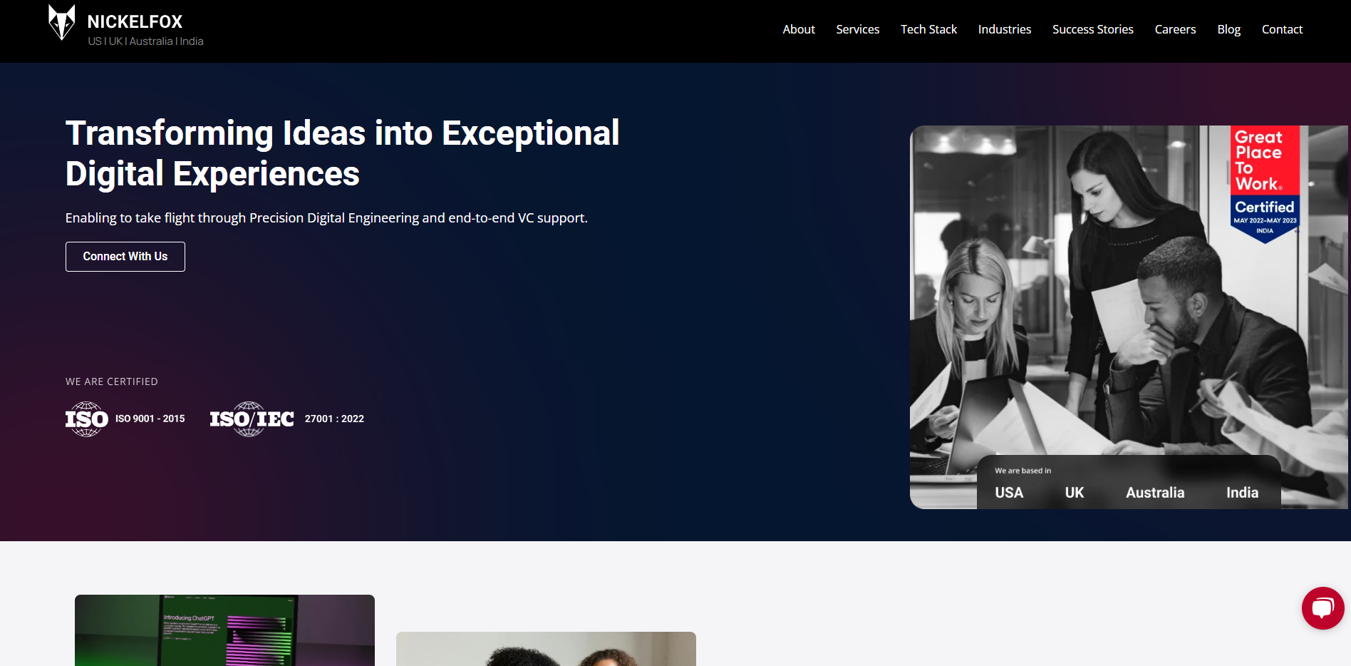 Nickelfox Technologies website