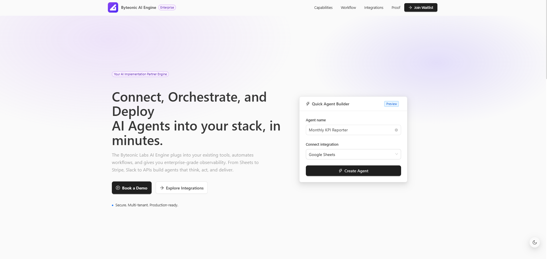 AI Engine – Byteonic Labs website